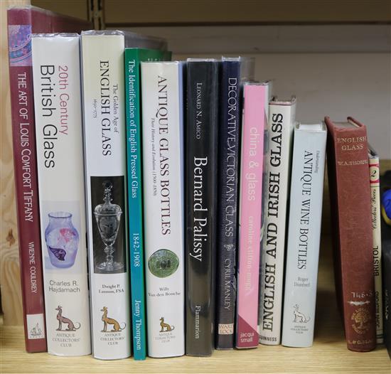 A quantity of reference books relating to glass including The Golden Age of English Glass, 20th century British